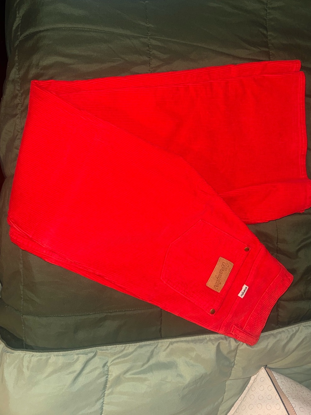 Wrangler Wanderer High Rise Flare Red Corduroy Pants | Size 27x34
